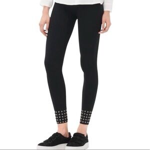Sandro Black Leggings with Silver Stud Accents